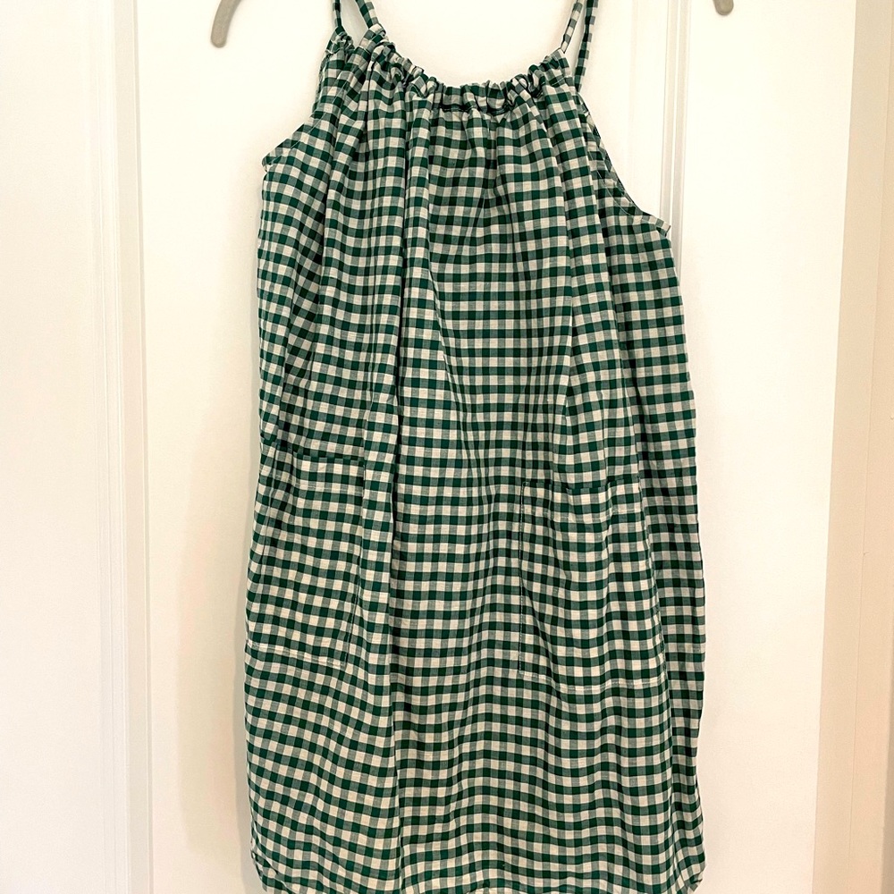 Girls green check Makie sundress